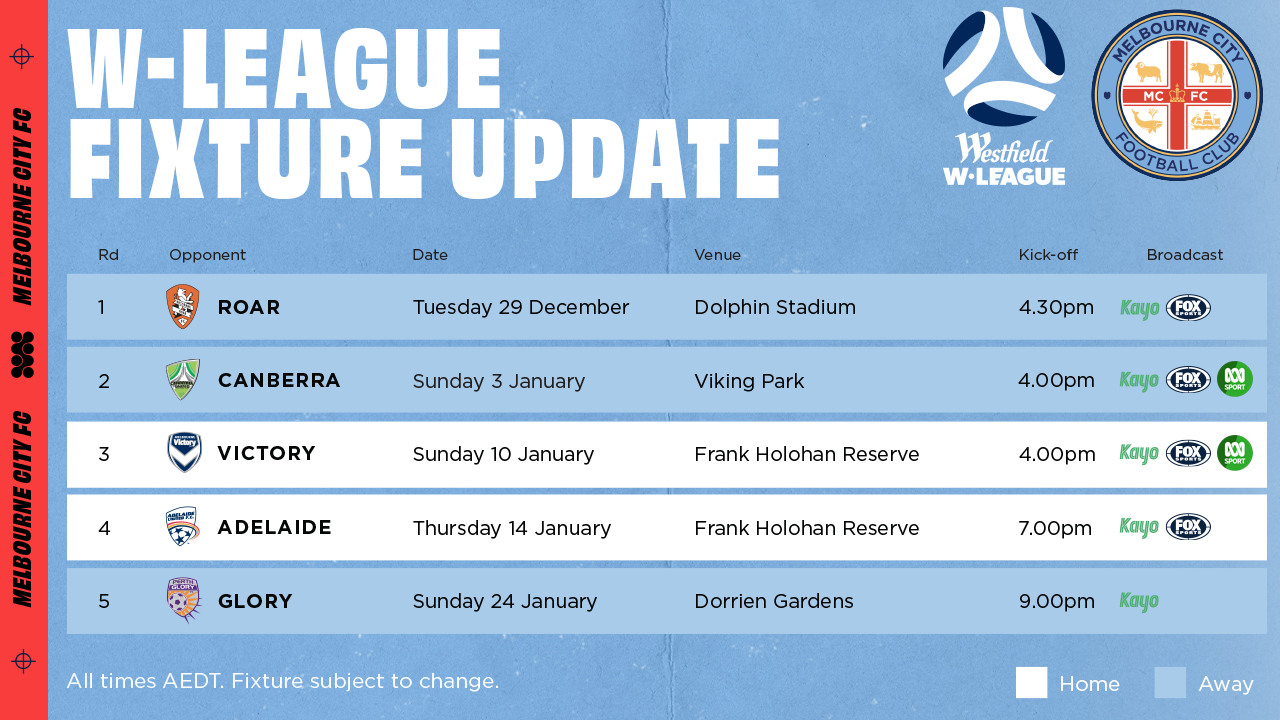 W-League fixture update